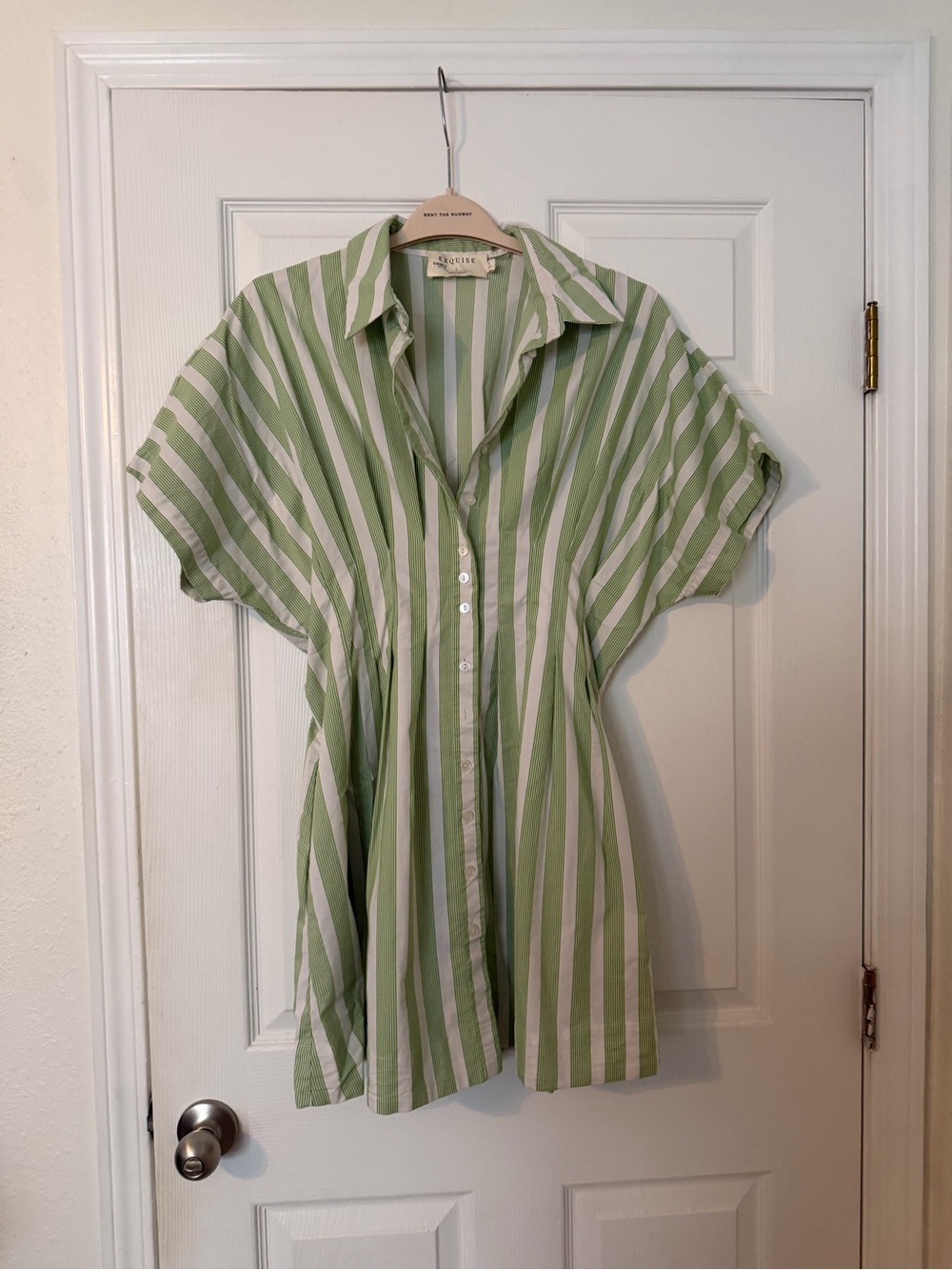 Anthropologie Exquise The Tobie Button-Front Shirt Dress Mini